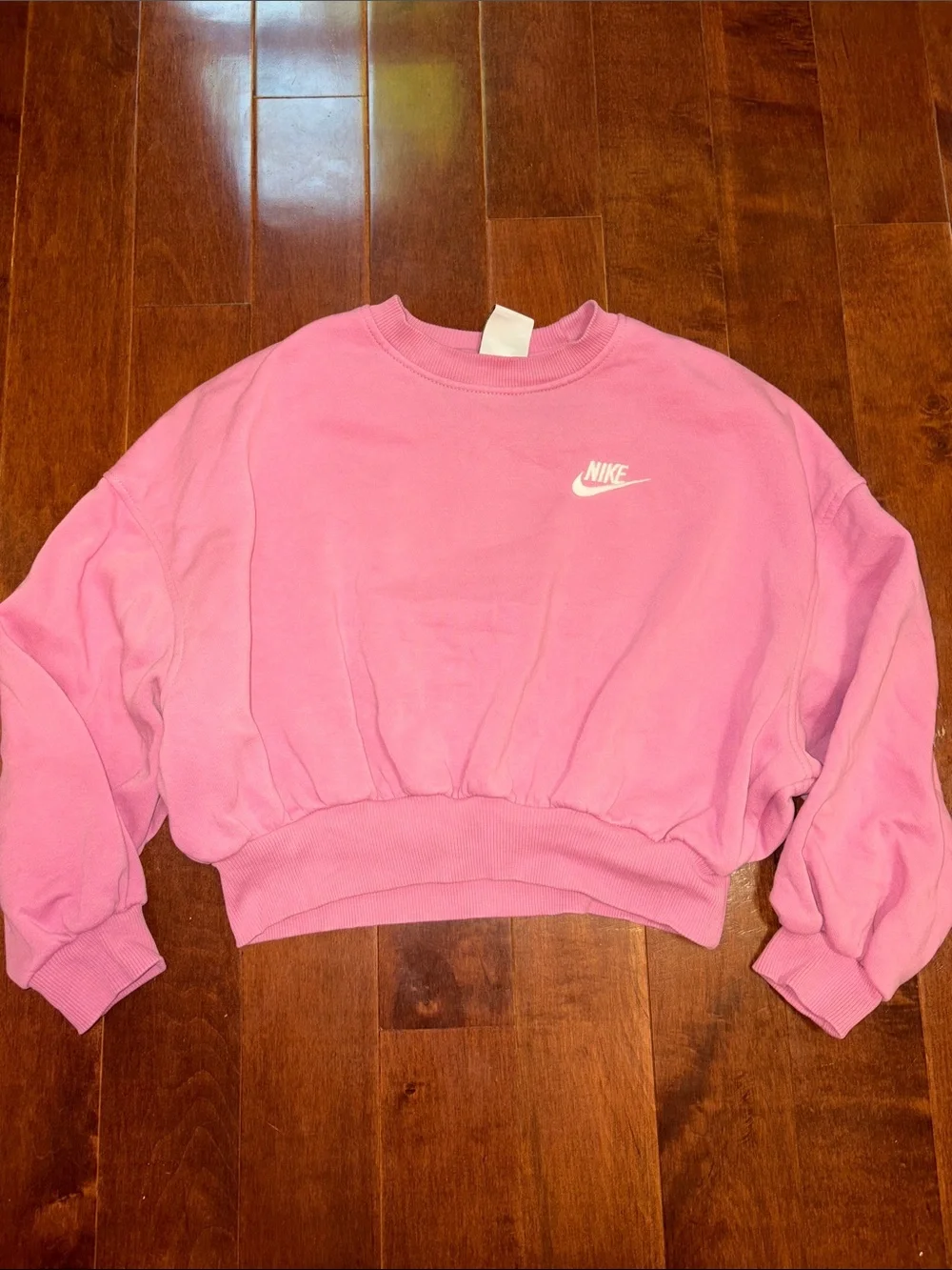 Nike Pink Cropped Sweatshirt Size Small